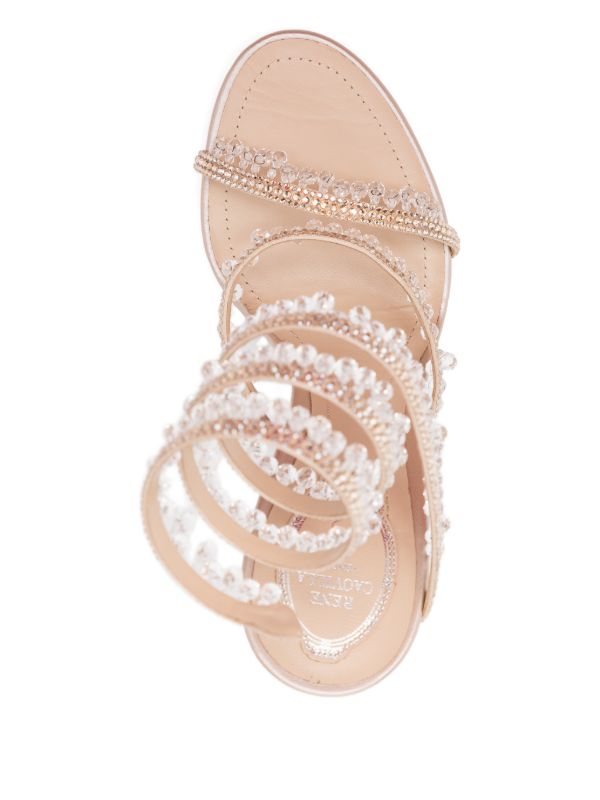 Rene Caovilla Crystal Fringe Platform Heels