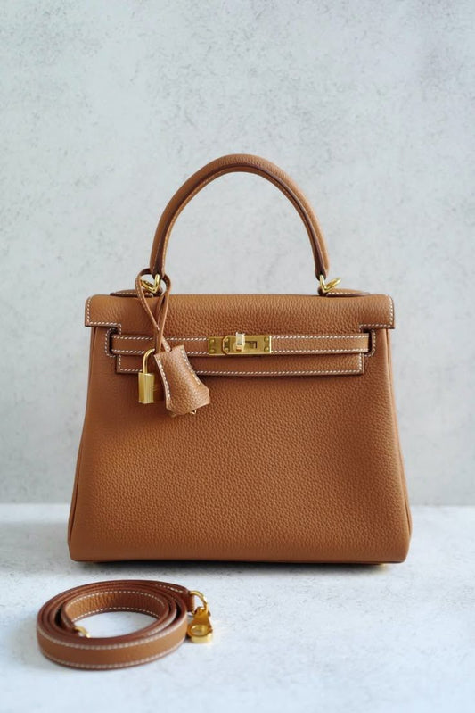 Hermès Kelly 25 Retourne Gold Togo Gold Hardware