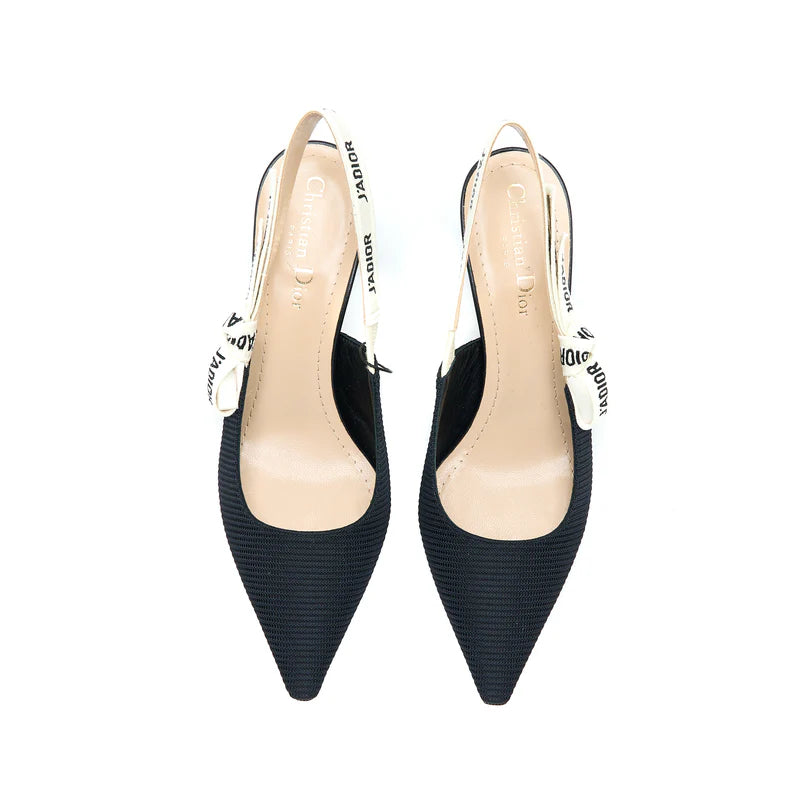 Dior J'Adior Slingback Pumps Black Technical Fabric⁠