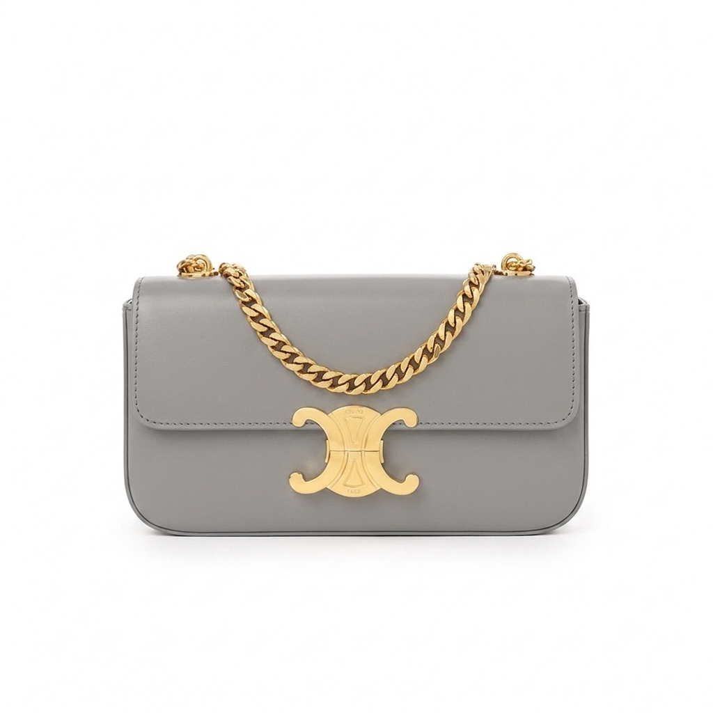 Elegant Triomphe Chain Shoulder Bag (Celine)