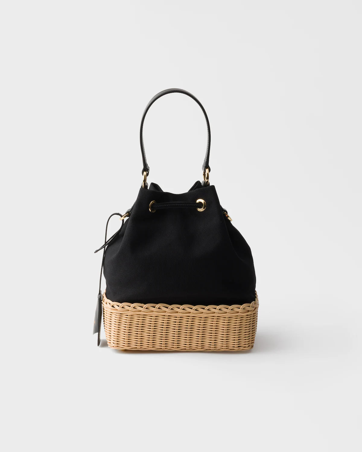 Medium crochet and leather tote bag