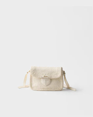 Woven leather mini shoulder bag