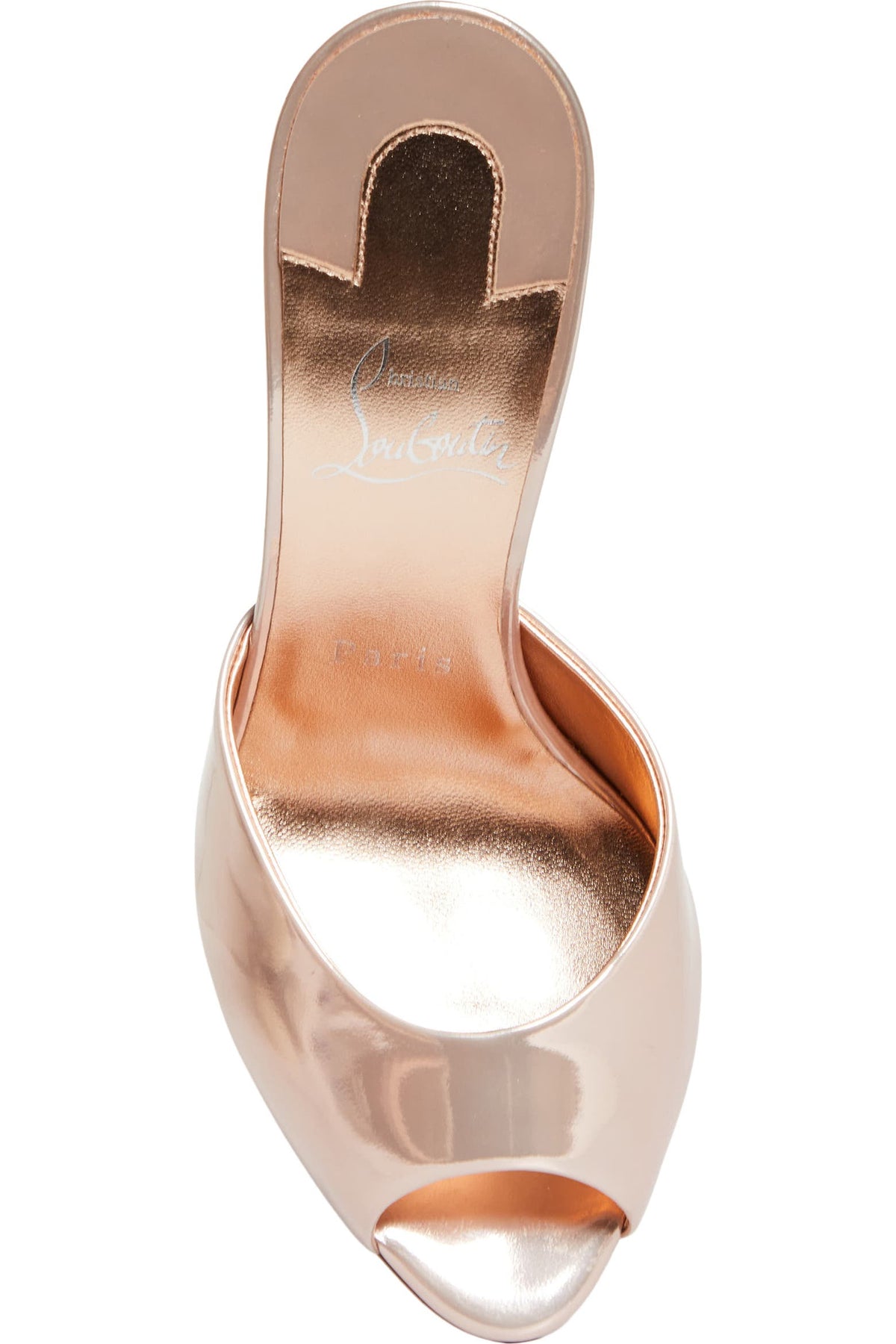 Cristian louboutin  Patent Leather Peep-Toe Mule (Red Sole Edition)