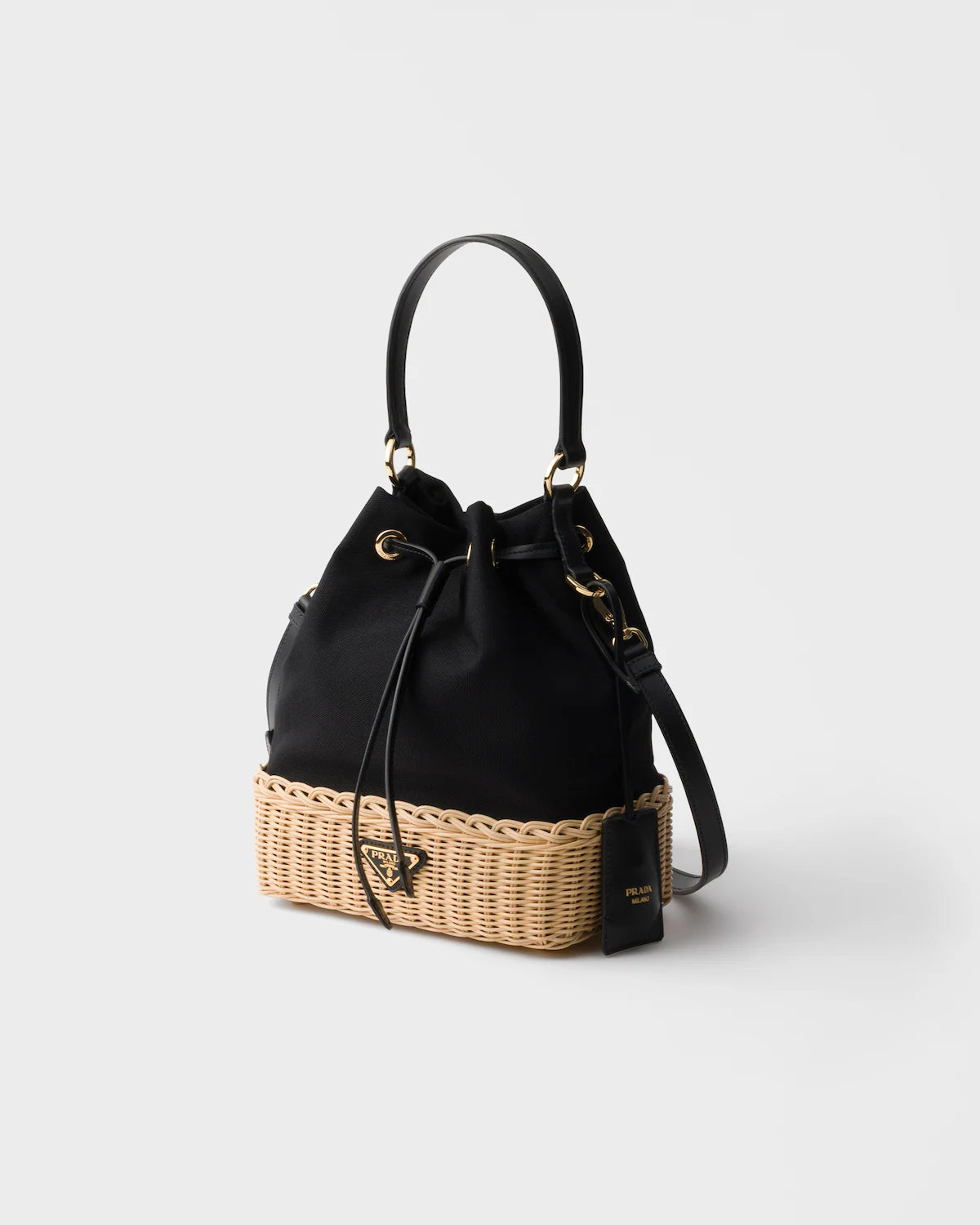Medium crochet and leather tote bag