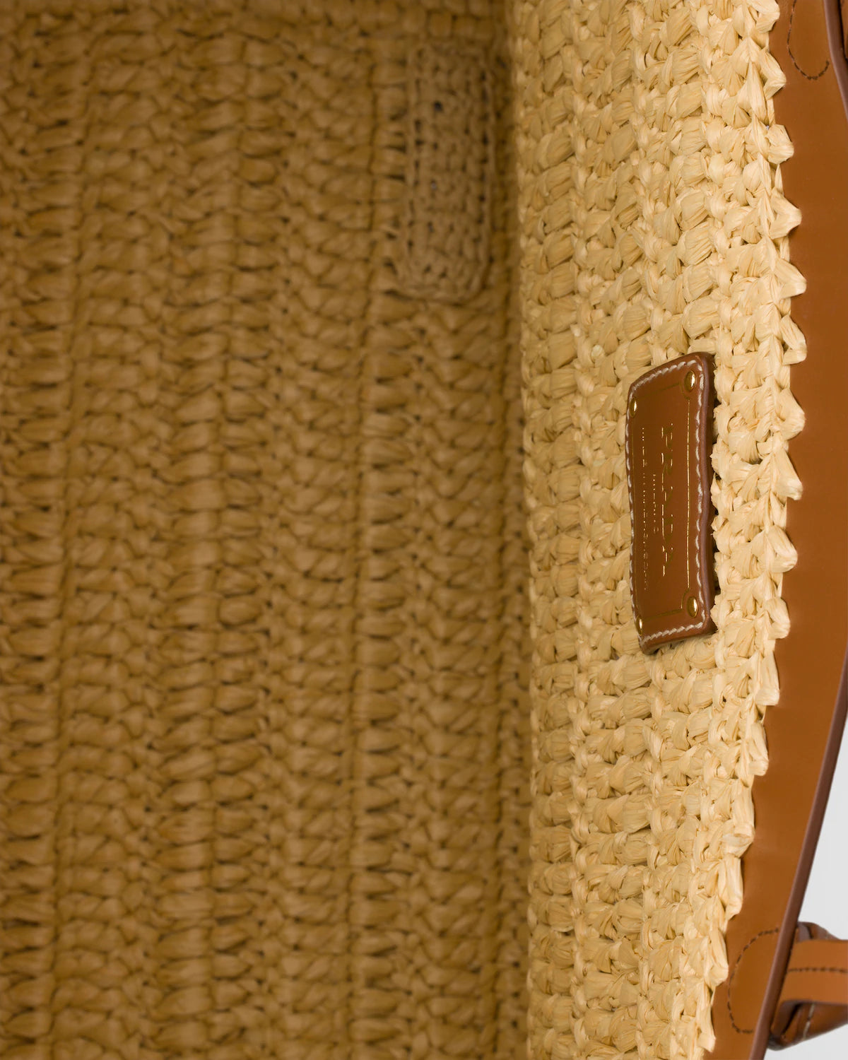 Medium crochet and leather tote bag