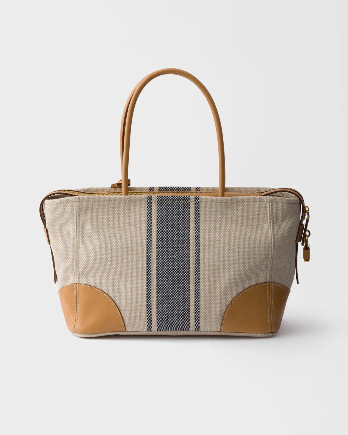 Large canvas and leather tote bag