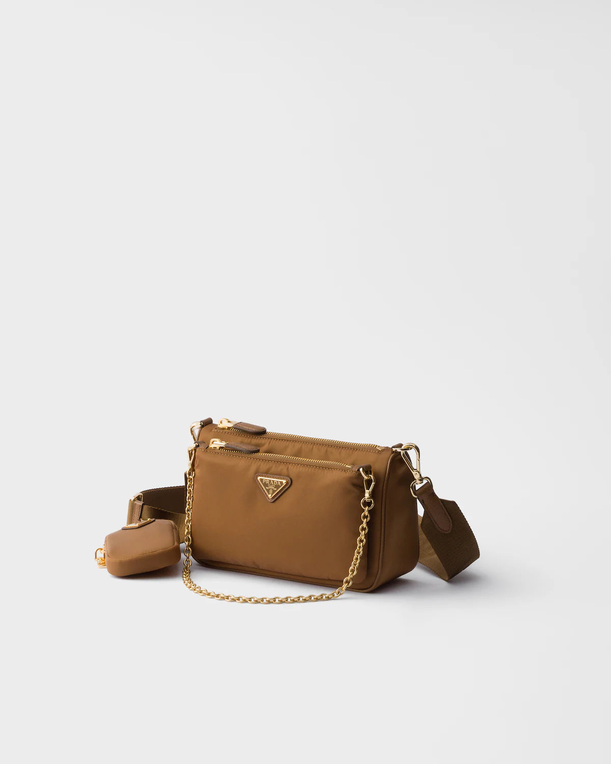 Re-Nylon and Saffiano leather mini shoulder bag