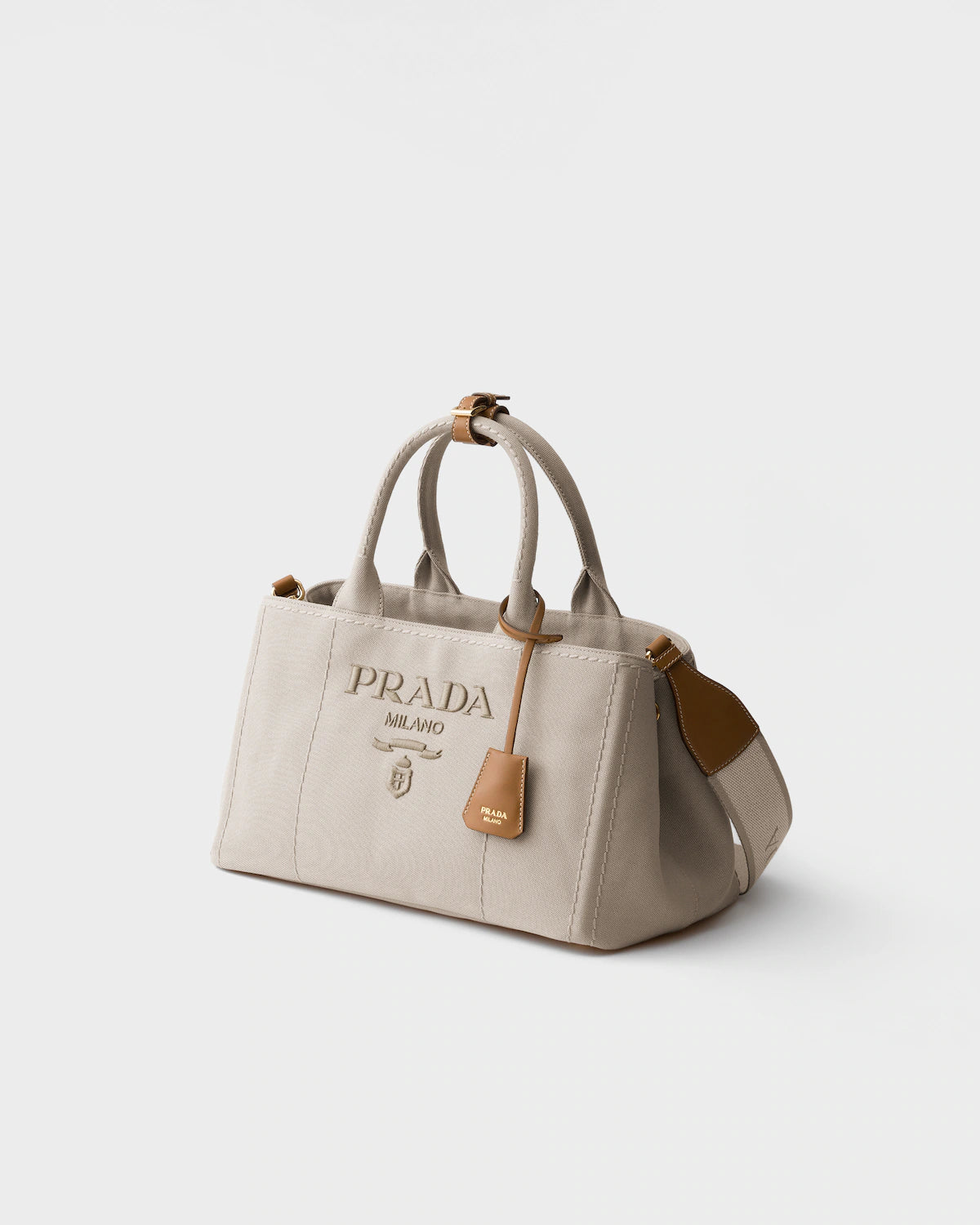 Prada Jardinière large cotton canvas handbag