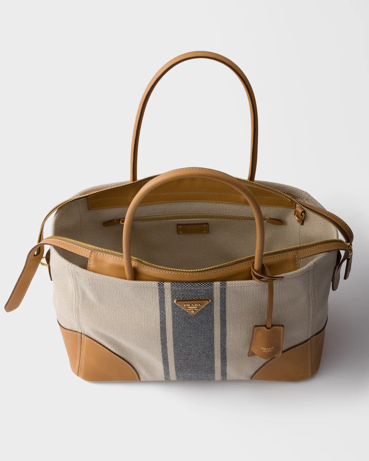 Large canvas and leather tote bag