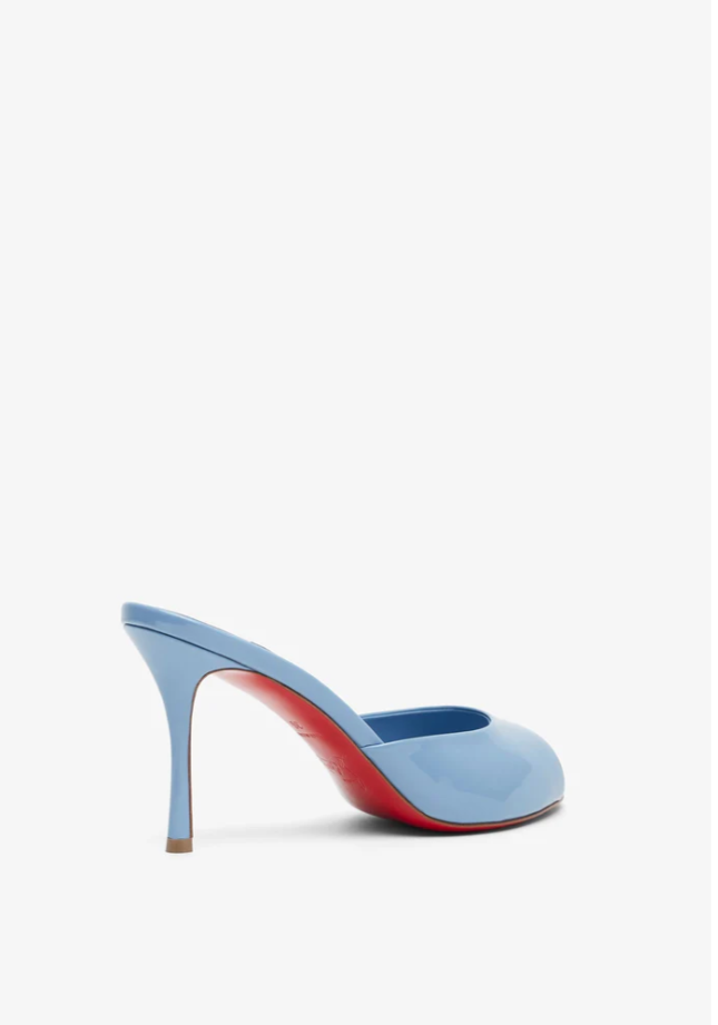 Cristian louboutin  Patent Leather Peep-Toe Mule (Red Sole Edition)