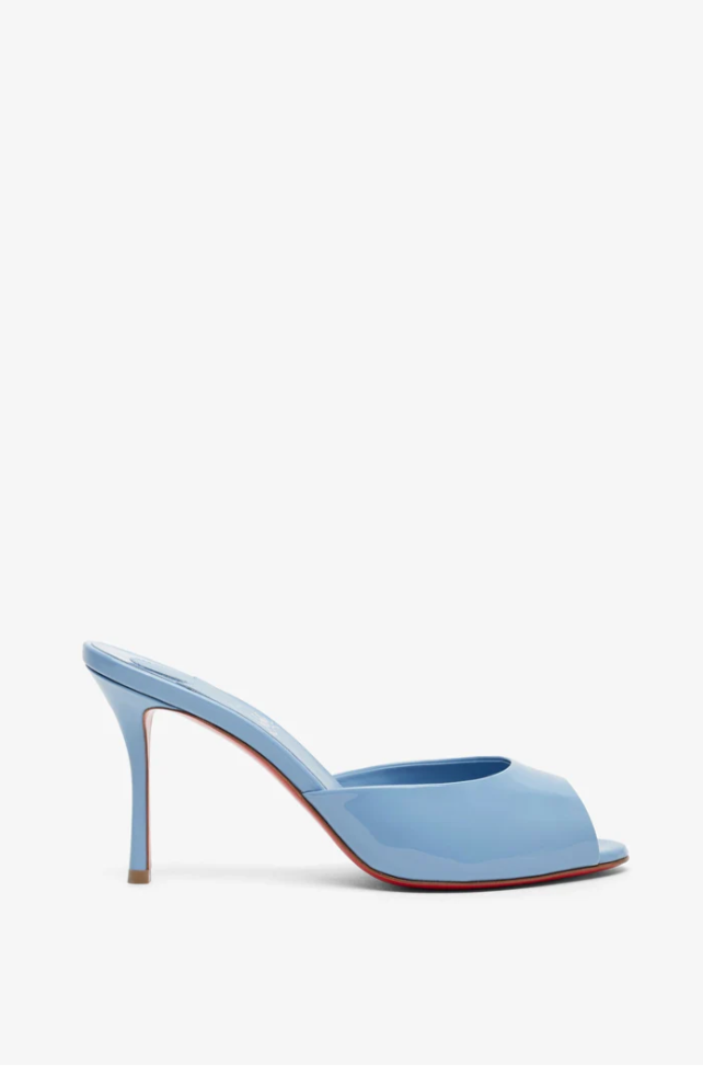 Cristian louboutin  Patent Leather Peep-Toe Mule (Red Sole Edition)