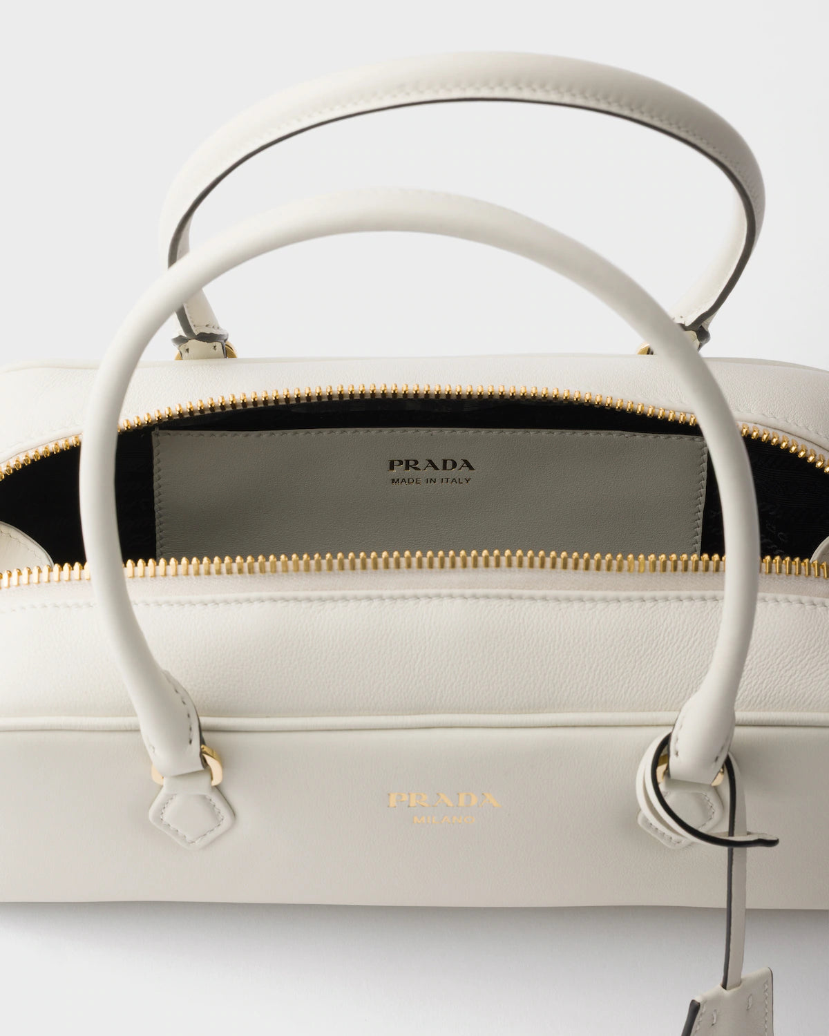 Medium leather top-handle bag