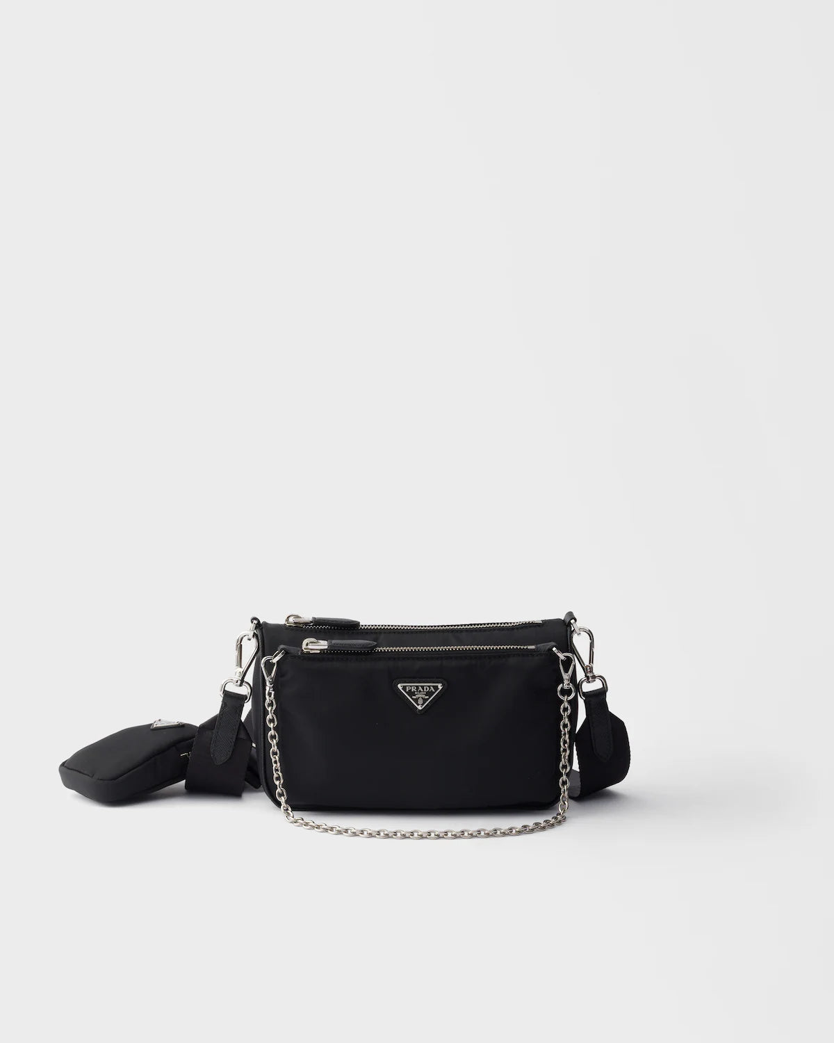 Re-Nylon and Saffiano leather mini shoulder bag