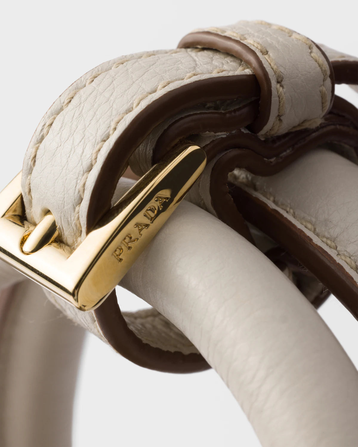 Prada Buckle medium cotton canvas and leather bag