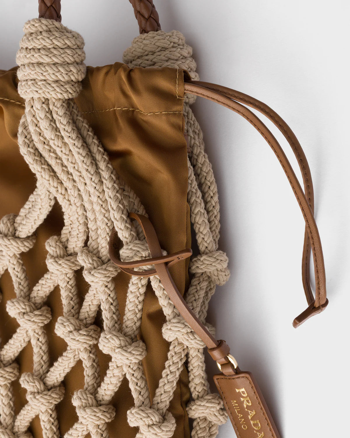 Prada Noué medium cotton macramé bag